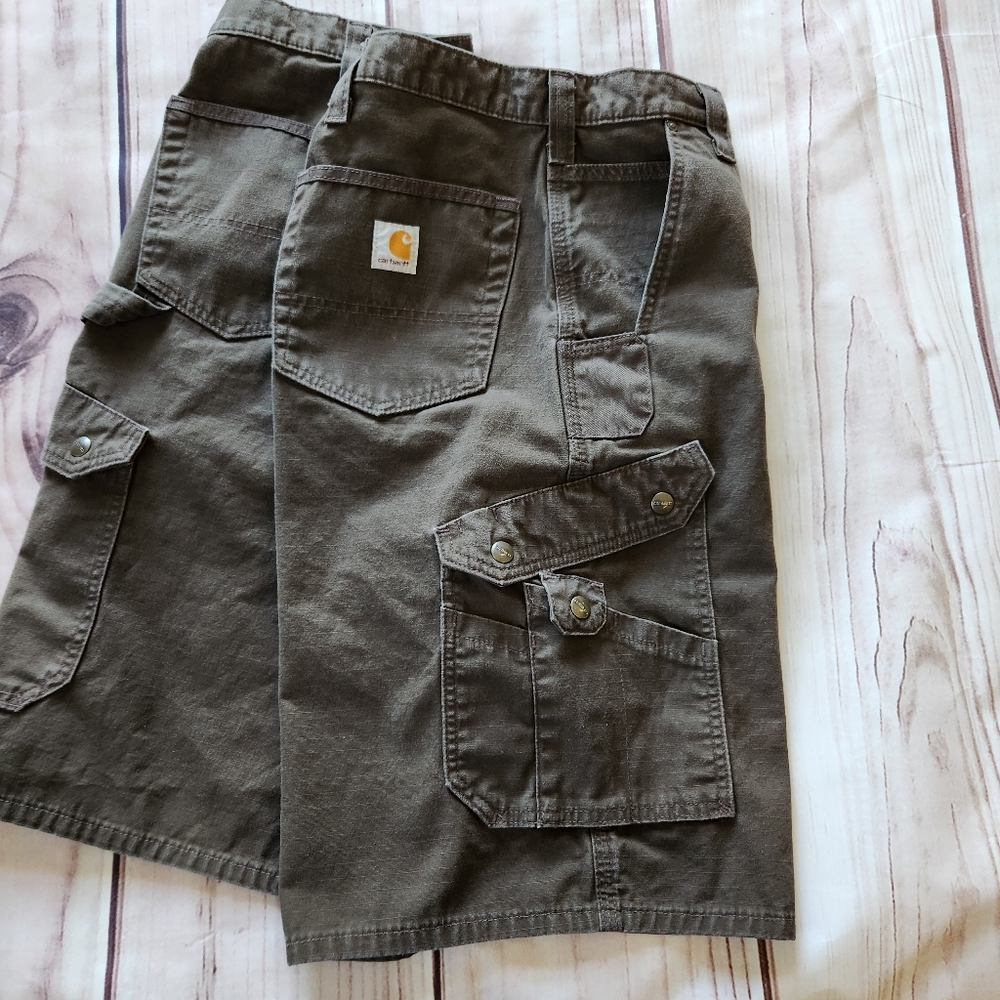Carhartt "Cotton Ripstop Cargo Work Short" B357 Dark Brown | Men's Size 44 - Picture 5 of 10